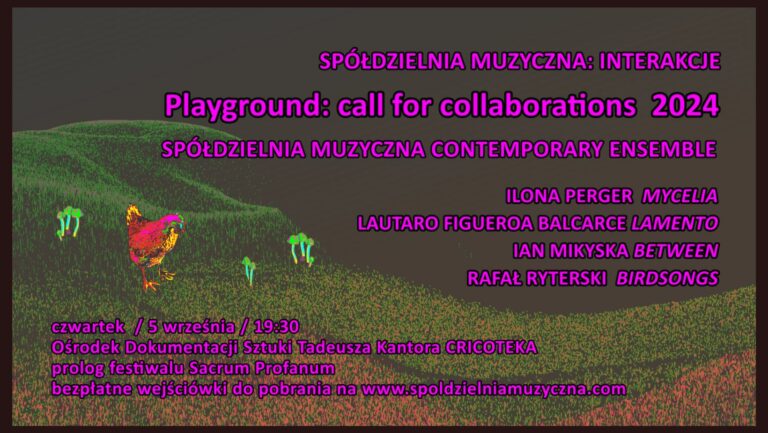 PLAYGROUND 2024: call for collaborations in concert